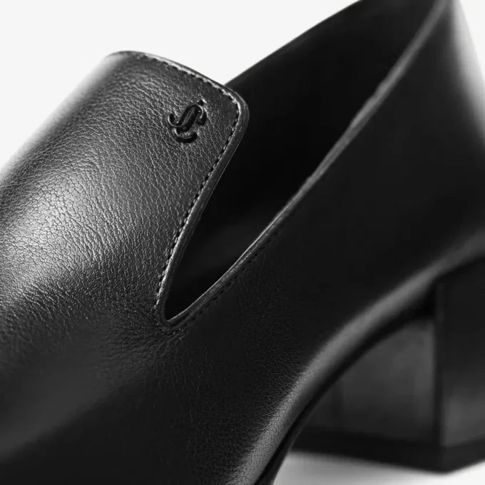 Eliot Slipper 45 Zwarte vintage leren pantoffels