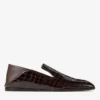 Eliot Slipper Heren Sambuco Slippers van leer met krokodillenreliëf Eliot Slipper Heren Sambuco Slippers van leer met krokodillenreliëf