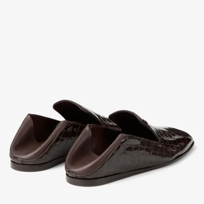 Eliot Slipper Heren Sambuco Slippers van leer met krokodillenreliëf Eliot Slipper Heren Sambuco Slippers van leer met krokodillenreliëf