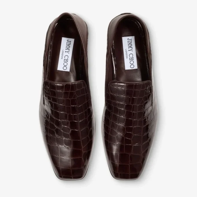 Eliot Slipper Heren Sambuco Slippers van leer met krokodillenreliëf Eliot Slipper Heren Sambuco Slippers van leer met krokodillenreliëf