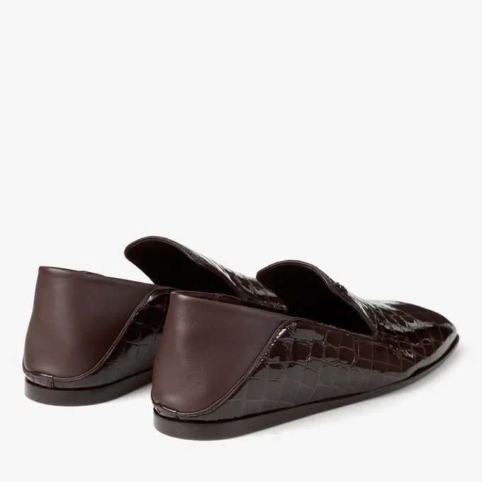 Eliot Slipper Heren Sambuco Slippers van leer met krokodillenreliëf Eliot Slipper Heren Sambuco Slippers van leer met krokodillenreliëf