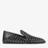 Eliot Slipper Heren Zwarte Metallic Nappalederen Slippers met Oogjes Eliot Slipper Heren Zwarte Metallic Nappalederen Slippers met Oogjes