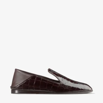 Eliot Slipper Sambuco Slippers van leer met krokodillenreliëf