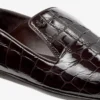 Eliot Slipper Sambuco Slippers van leer met krokodillenreliëf