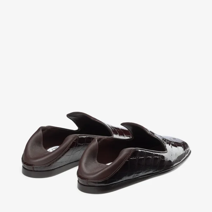 Eliot Slipper Sambuco Slippers van leer met krokodillenreliëf