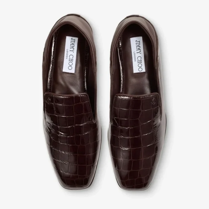 Eliot Slipper Sambuco Slippers van leer met krokodillenreliëf