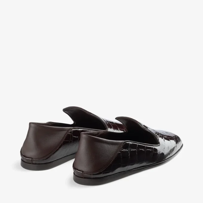 Eliot Slipper Sambuco Slippers van leer met krokodillenreliëf
