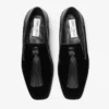 Eliot-slipper Zwarte fluwelen pantoffels met kwastje Eliot-slipper Zwarte fluwelen pantoffels met kwastje