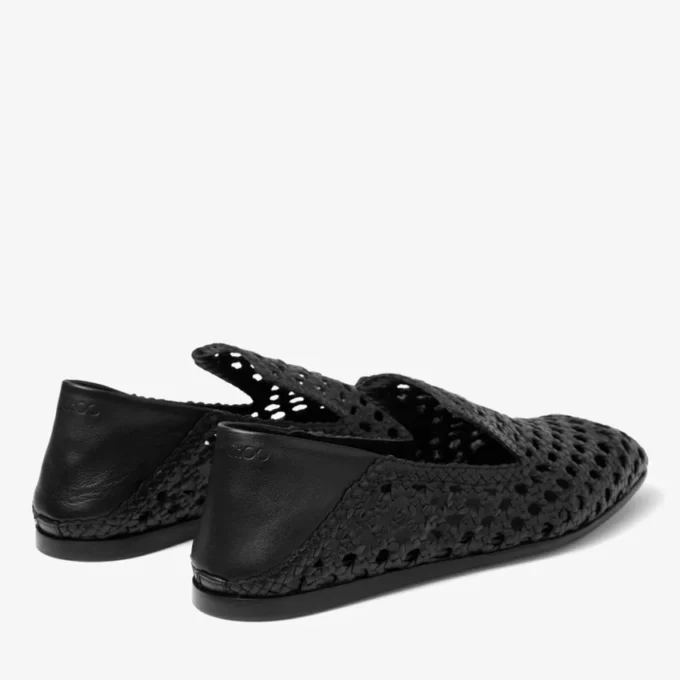 Eliot Slipper Zwarte geweven leren pantoffels Eliot Slipper Zwarte geweven leren pantoffels