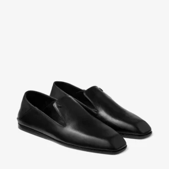 Eliot Slipper Zwarte vintage leren pantoffels