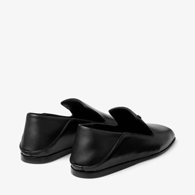 Eliot Slipper Zwarte vintage leren pantoffels