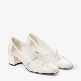 Elisa 45 Latte pumps van lakleer en mesh