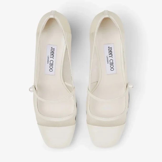 Elisa 45 Latte pumps van lakleer en mesh
