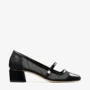 Elisa 45 zwarte pumps van lakleer en mesh