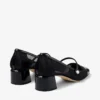 Elisa 45 zwarte pumps van lakleer en mesh