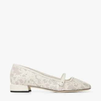 Elisa Ballerina Latte jimmy choo Ballerina’s van geperforeerd nappaleer
