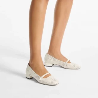 Elisa Ballerina Latte jimmy choo Ballerina’s van geperforeerd nappaleer