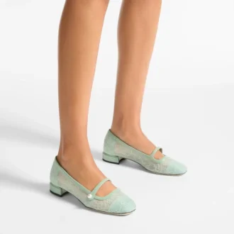 Elisa Ballerina Verde jimmy choo-kant en Spazzolato-ballerina’s
