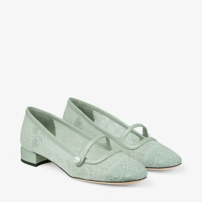 Elisa Ballerina Verde jimmy choo-kant en Spazzolato-ballerina’s