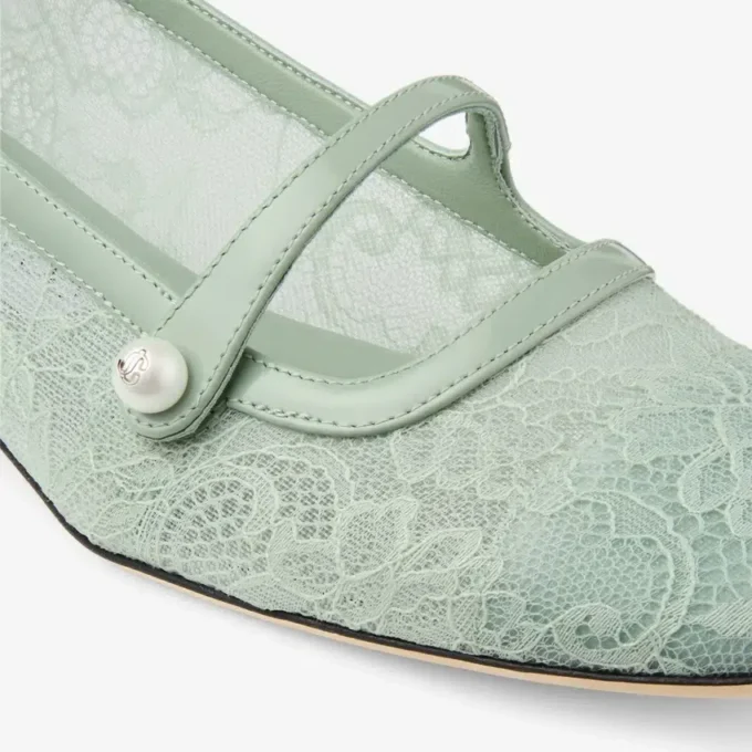 Elisa Ballerina Verde jimmy choo-kant en Spazzolato-ballerina’s