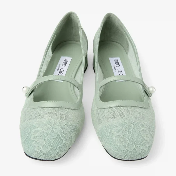 Elisa Ballerina Verde jimmy choo-kant en Spazzolato-ballerina’s