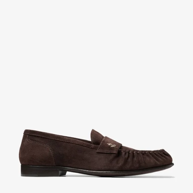Ellis Loafer F Chocoladekleurige suède loafers