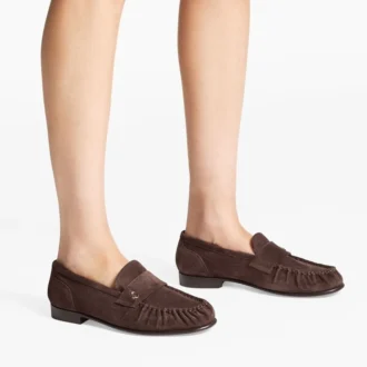Ellis Loafer F Chocoladekleurige suède loafers