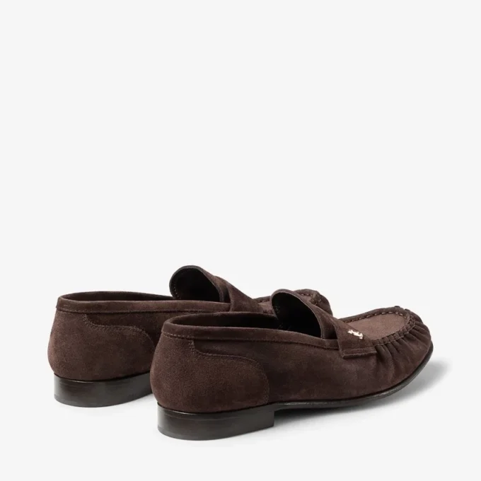 Ellis Loafer F Chocoladekleurige suède loafers
