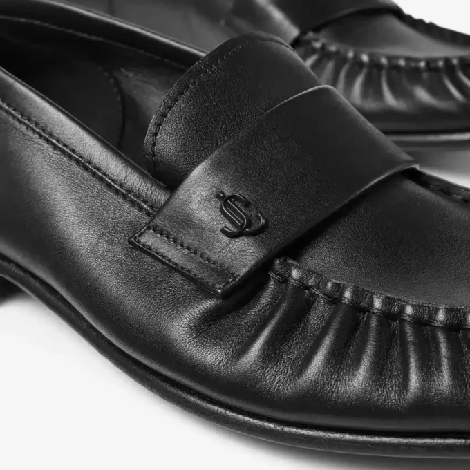 Ellis Loafer F Zwarte loafers van zacht leer