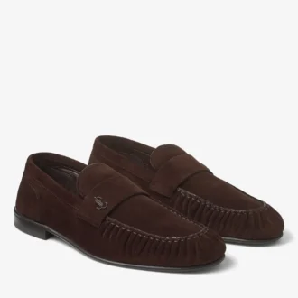 Ellis Loafer M Chocoladebruine fluwelen suède loafers