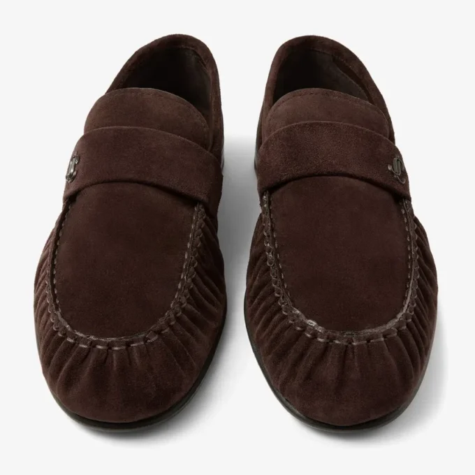 Ellis Loafer M Chocoladebruine fluwelen suède loafers Ellis Loafer M Chocoladebruine fluwelen suède loafers