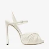 Elly 120 Latte sandalen van zacht handschoenleer en glanzend nappaleer