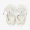 Elly 120 Latte sandalen van zacht handschoenleer en glanzend nappaleer