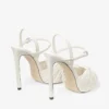 Elly 120 Latte sandalen van zacht handschoenleer en glanzend nappaleer