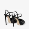 Elly 120 Zwarte sandalen van zacht handschoenleer en glanzend nappaleer