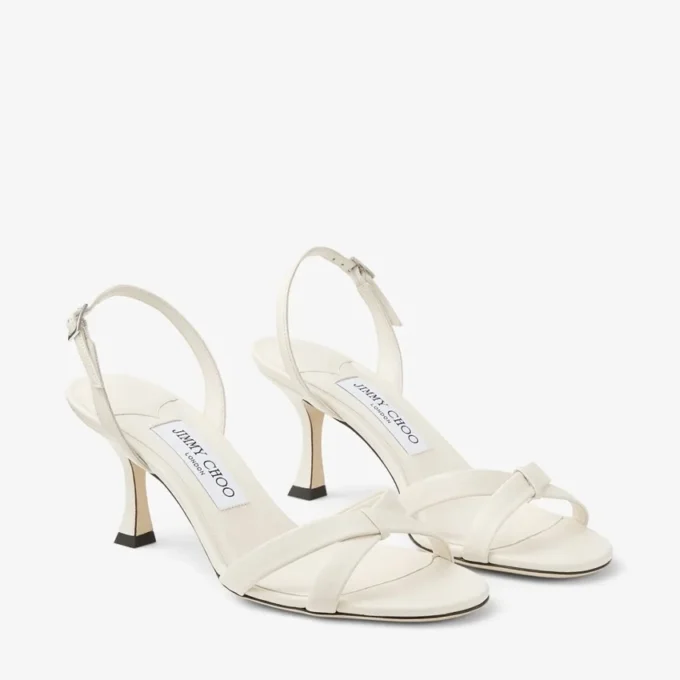 Elsy 70 Latte nappalederen slingback met gekruiste bandjes Elsy 70 Latte nappalederen slingback met gekruiste bandjes