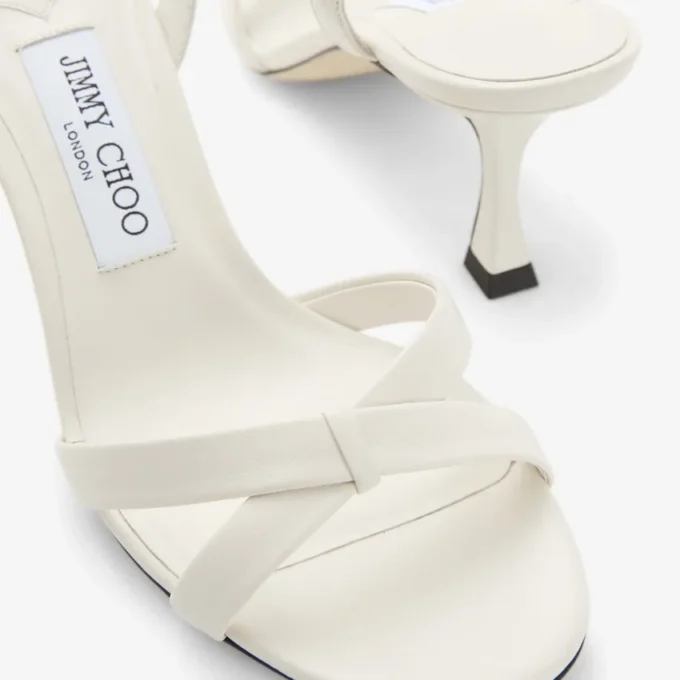 Elsy 70 Latte nappalederen slingback met gekruiste bandjes Elsy 70 Latte nappalederen slingback met gekruiste bandjes