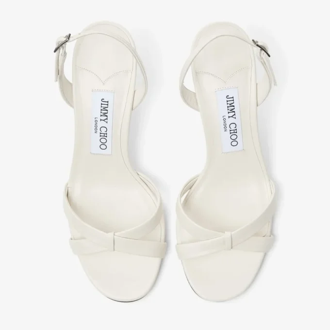 Elsy 70 Latte nappalederen slingback met gekruiste bandjes Elsy 70 Latte nappalederen slingback met gekruiste bandjes