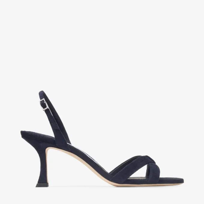 Elsy 70 marineblauwe suède slingbacks