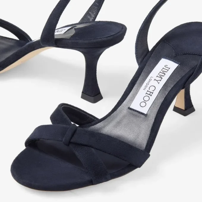 Elsy 70 marineblauwe suède slingbacks