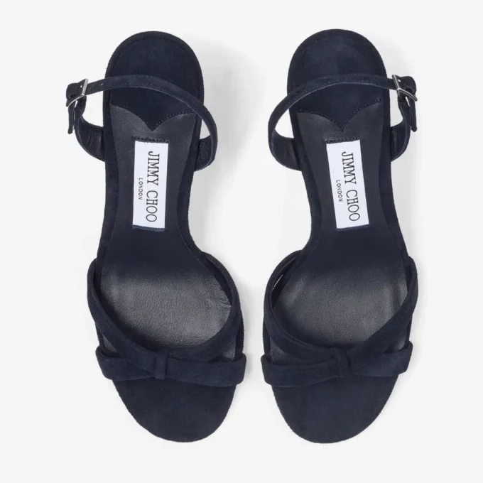 Elsy 70 marineblauwe suède slingbacks