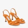 Elsy 70 Sunset Orange suède sandalen met gekruiste bandjes Elsy 70 Sunset Orange suède sandalen met gekruiste bandjes