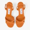 Elsy 70 Sunset Orange suède sandalen met gekruiste bandjes Elsy 70 Sunset Orange suède sandalen met gekruiste bandjes
