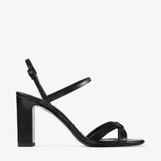 Elsy sandalen met blokhak 85 zwart nappaleer