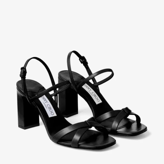 Elsy sandalen met blokhak 85 zwart nappaleer Elsy sandalen met blokhak 85 zwart nappaleer