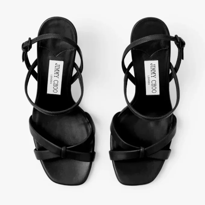 Elsy sandalen met blokhak 85 zwart nappaleer Elsy sandalen met blokhak 85 zwart nappaleer