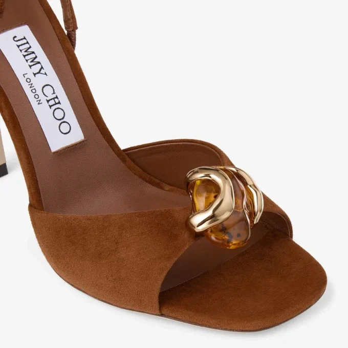 Emani 100 sandalen van bruin en amberkleurig suède Emani 100 sandalen van bruin en amberkleurig suède