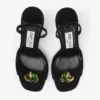 Emani 100 zwarte en klavergroene suède sandalen Emani 100 zwarte en klavergroene suède sandalen