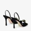 Emani 100 zwarte en klavergroene suède sandalen Emani 100 zwarte en klavergroene suède sandalen