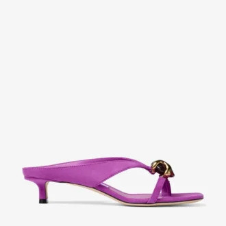 Emeri Stone 35 Violet Orchid en Dark Amber suède sandalen
